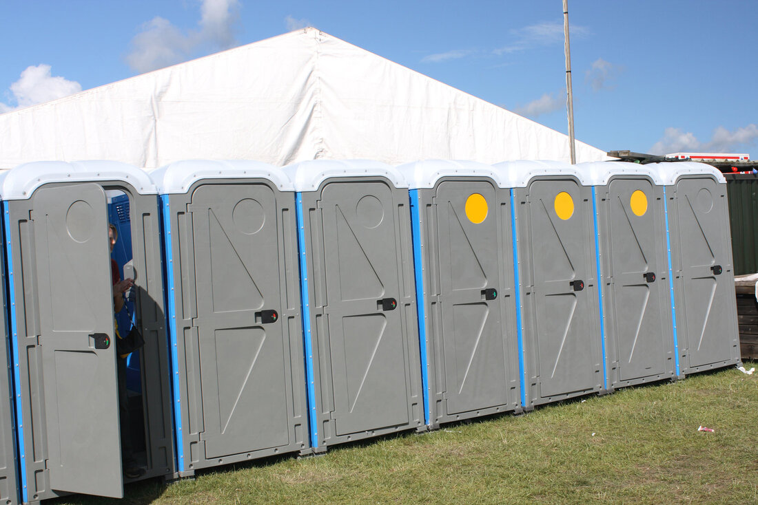 portable toilets in the site